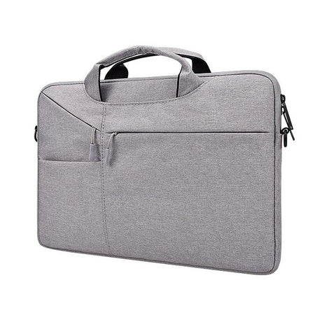 15.6 Inch Laptop Handbag With Hidden Strap And Suitcase Belt - Waterproof And Tear-Resistant - Light Grey