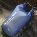 Waterproof Single Shoulder Dry Bag Outdoor Pvc Barrel Dry Sack Capacity Under 50L - Blue