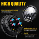 2 Pcs 7 Inch Dc10 - 48V 36W 6000K Harley Motorcycle Headlight With 12 Smd - 5630 - Led Lamps And 12 Crystal Lamp Beads White Light