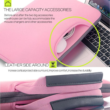 Portable Air Permeable Sleeve For 12 Laptops - 32X21X2Cm - Magenta