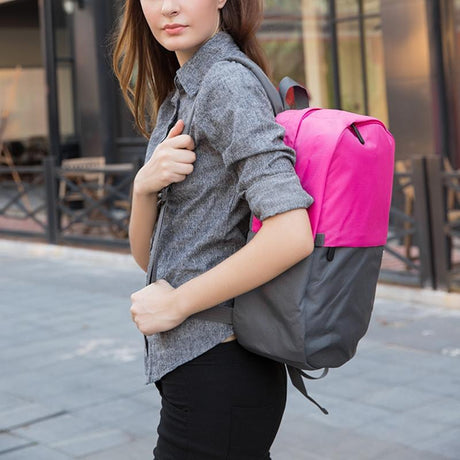 Xy Series Multi-Functional Backpack For 13.3 Inch Laptop - Fashion Colour Matching - Rose Red