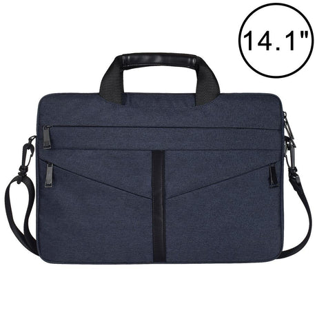 Stylish Zipper Laptop Bag With Shoulder Strap - Durable & Breathable - Navy Blue