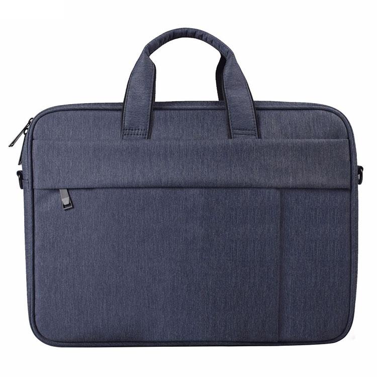 14.1 Inch Waterproof Anti-Theft One-Shoulder Handbag With Suitcase Belt - Navy Blue