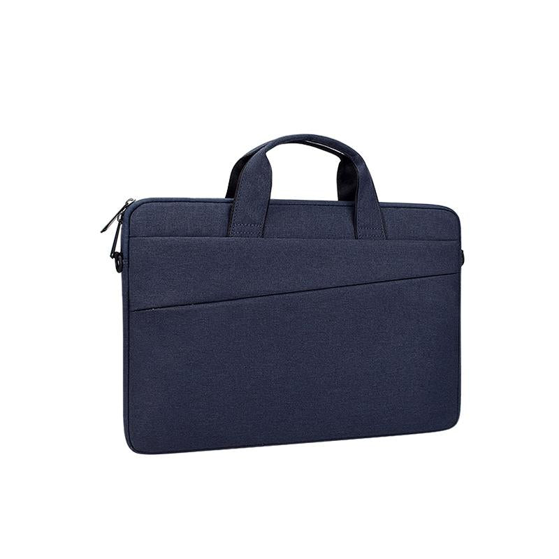 Portable 13.3 Laptop / Tablet Bag With Dual Pockets And Soft Handle - Navy Blue