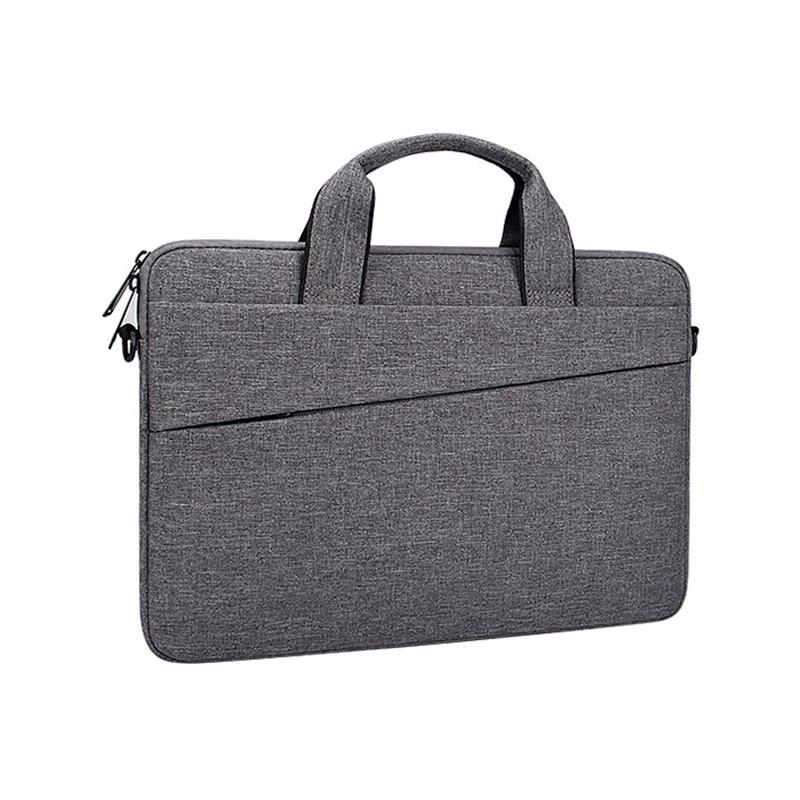 Portable Laptop Tablet Bag - 15.4 Inch Double Side Pockets Soft Handle Oxford Cloth - Navy Blue