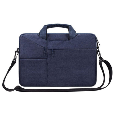 14.1 Inch Laptop Handbag With Hidden Strap And Suitcase Belt - Waterproof And Tear-Resistant - Navy Blue