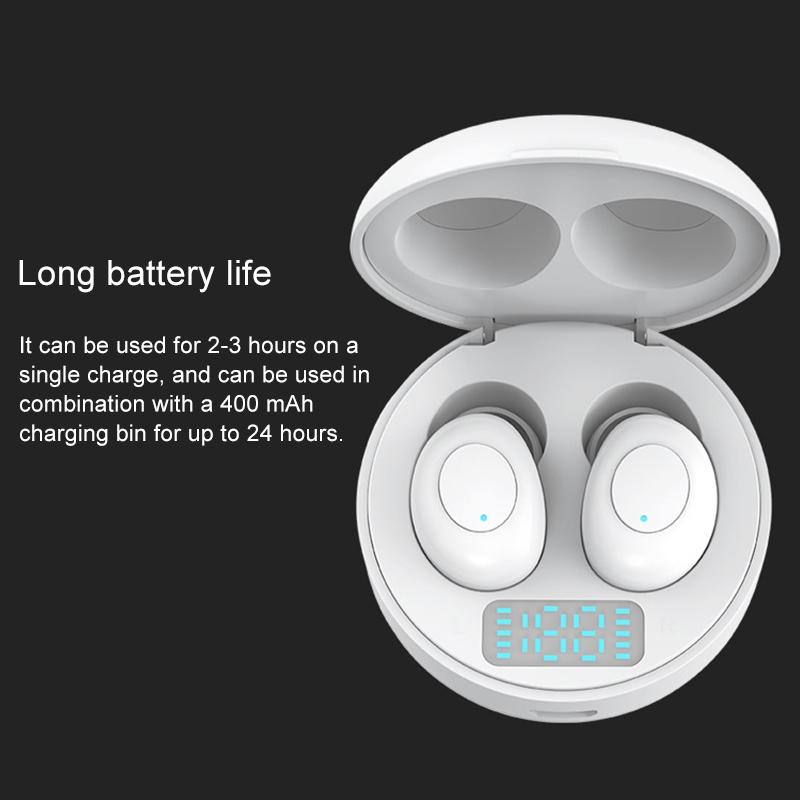 Wireless Earphones With Led Charging Box - J1 Tws - White