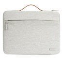 Waterproof Laptop Sleeve Bag With Zipper - Handheld - Beige White