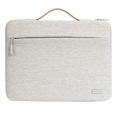 Waterproof Laptop Sleeve Bag With Zipper - Handheld - Beige White