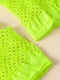 12 Pair Fishnet Gloves Fingerless Wrist Length 70s 80s Costume Party - Fluro Yellow