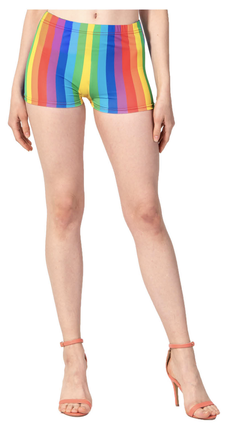 Womens RAINBOW SHORTS Hot LGBT Gay Lesbian Gay Pride Parade Pants