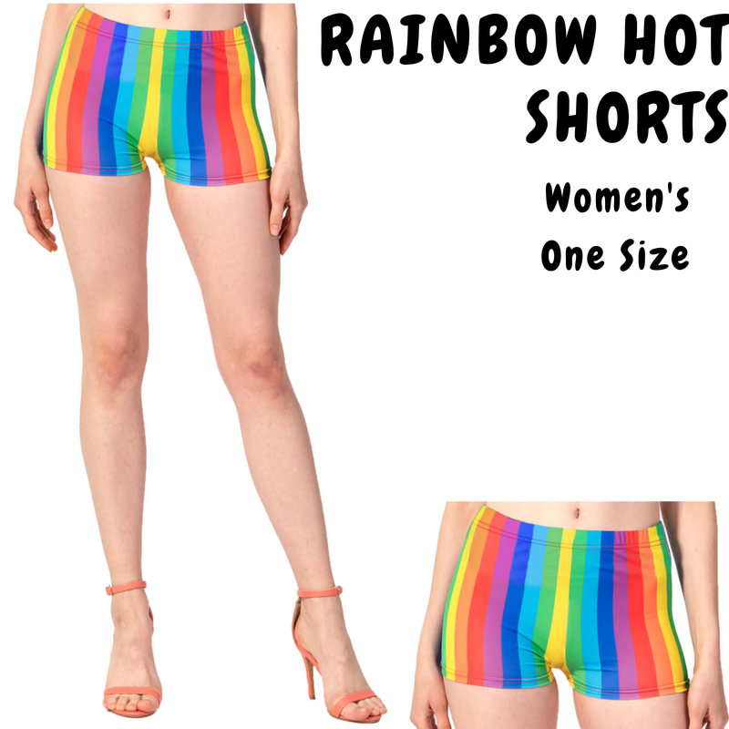 Womens RAINBOW SHORTS Hot LGBT Gay Lesbian Gay Pride Parade Pants