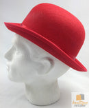 BOWLER HAT Party Costume Derby Fancy Dress Dance Halloween Vintage Cap - Red