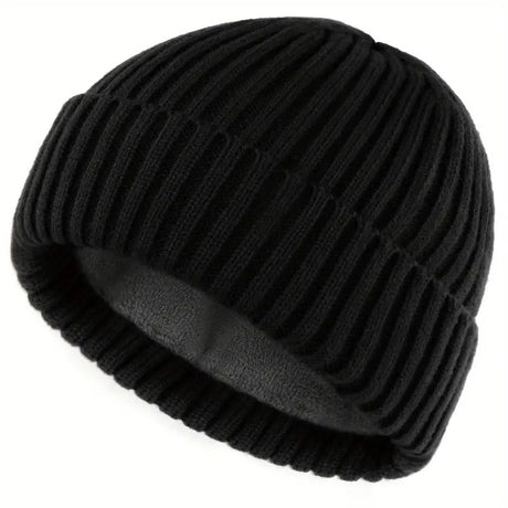 Winter Knitted Hat Men Women Warm Thick Beanie Fleece Ski Cap Outdoor Thermal