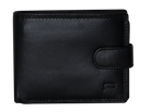 Mens RFID Leather Fold Over Wallet - Black