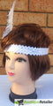 3x 1920s FLAPPER HEADBAND Headpiece Feather Sequin Charleston Costume Gatsby - White