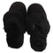 100% Sheepskin Moccasin Slippers Winter Genuine Scuffs Slip On Mens Womens - Black (with fur) - 9