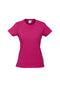 Womens Plain Ladies T SHIRT 100% COTTON Basic Tee Casual Top Size 6-24 T-Shirt - Magenta Pink - 16