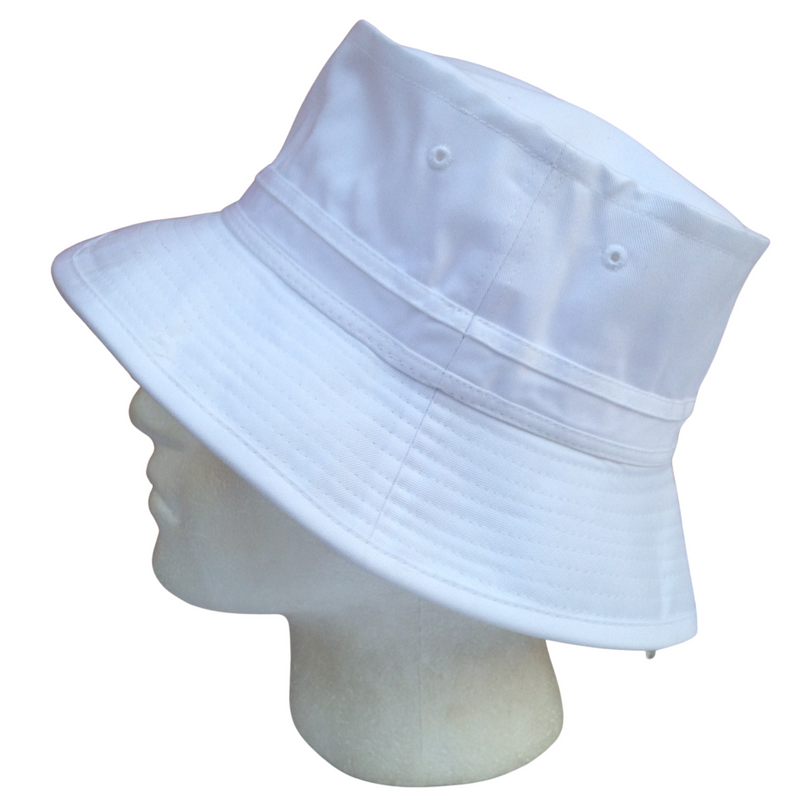 Dents 100% Organic Eco-Friendly Cotton Bucket Hat Cap Festival Beach -  White - 61cm