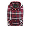 Mens Flannelette Shirt 100% Cotton Check Authentic Flannel Long Sleeve Vintage - Burgundy - S