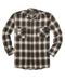 Mens Flannelette Long Sleeve Shirt 100% Cotton Check Authentic Flannel - Full Placket - Black