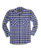 Mens 100% Cotton Flannelette Shirt Long Sleeve Check Authentic Flannel - Denim -