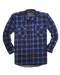 Mens 100% Cotton Flannelette Shirt Long Sleeve Check Authentic Flannel - Blue