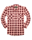 Mens 100% Cotton Flannelette Shirt Long Sleeve Check Authentic Flannel - Red/Navy