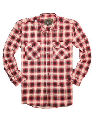 Mens 100% Cotton Flannelette Shirt Long Sleeve Check Authentic Flannel - Red/Navy