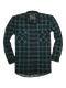 Mens 100% Cotton Flannelette Shirt Long Sleeve Check Authentic Flannel - Green/Navy