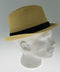 Dents Toyo Straw Trilby Fedora Hat Summer Fedora Small Brim - Natural/Black - S/M