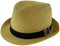 Dents Toyo Straw Trilby Fedora Hat Summer Fedora Small Brim - Natural/Black - S/M