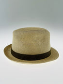 Dents Mens Straw Hat Toyo Trilby Fedora Summer Sun Stingy Brim  - Natural/Brown - L/XL