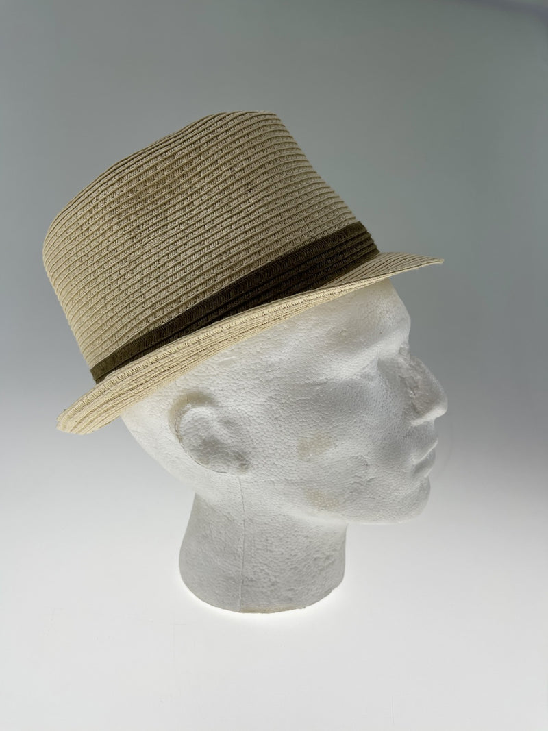 Dents Mens Straw Hat Toyo Trilby Fedora Summer Sun Stingy Brim  - Natural/Brown - S/M