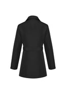 Womens Winter Button Long Trench Coat Jacket Parka Overcoat - Black - Large