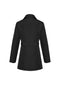 Womens Winter Button Long Trench Coat Jacket Parka Overcoat - Black - Large