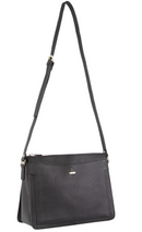 Morrissey Italian Structured Leather Cross Body Handbag Tote Bag (MO3162) - Black