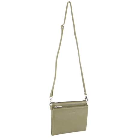 Pierre Cardin Ladies Cross Body Bag Leather Clutch Shoulder Sling Womens  - Sage