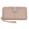 Pierre Cardin Womens Leather Zip Around Wallet RFID Blocking w/ Wristlet in Nude