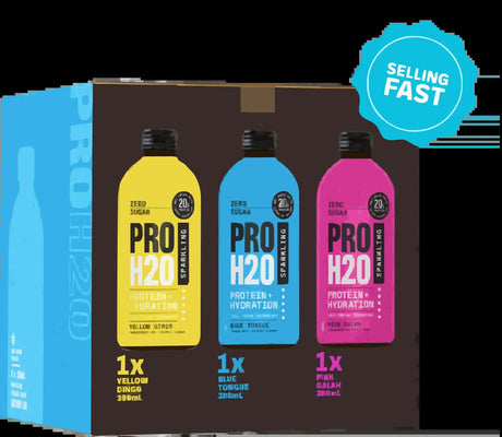 6x PRO H20 Sparkling 20g Protein Hydration Drink Zero Sugar Hydrate Mix Pack