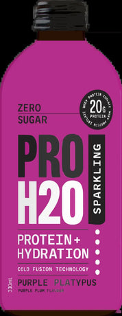 PRO H20 Sparkling Water 20g Protein Hydration Drink Zero Sugar - Purple Platypus