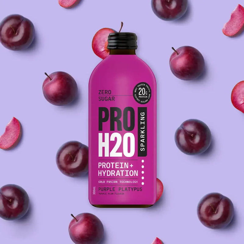 PRO H20 Sparkling Water 20g Protein Hydration Drink Zero Sugar - Purple Platypus