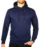 Adult Mens 100% Cotton Fleece Hoodie Jumper Pullover Sweater Warm Sweatshirt - Navy