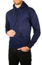 Adult Mens 100% Cotton Fleece Hoodie Jumper Pullover Sweater Warm Sweatshirt - Navy