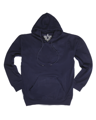 Adult Mens 100% Cotton Fleece Hoodie Jumper Pullover Sweater Warm Sweatshirt - Navy