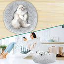 XL-70cm peach PawfectFriend Dog Pet Cat Calming Bed Plush Beds Large Fluffy Donut Comfy Cushion Puppy Mat