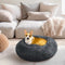 XXL-80cm cream PawfectFriend Dog Pet Cat Calming Bed Plush Beds Large Fluffy Donut Comfy Cushion Puppy Mat