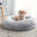 XXL-80cm peach PawfectFriend Dog Pet Cat Calming Bed Plush Beds Large Fluffy Donut Comfy Cushion Puppy Mat