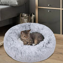 XXL-80cm light-grey PawfectFriend Dog Pet Cat Calming Bed Plush Beds Large Fluffy Donut Comfy Cushion Puppy Mat