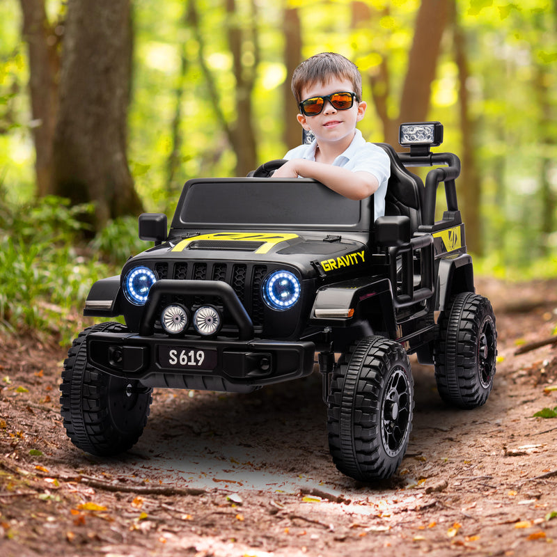 12V Kids Electric Ride On Jeep – Black